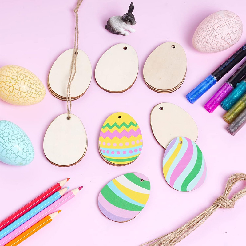 Woodworking Rabbet - 50pcs Unfinished Easter Wooden Eggs With