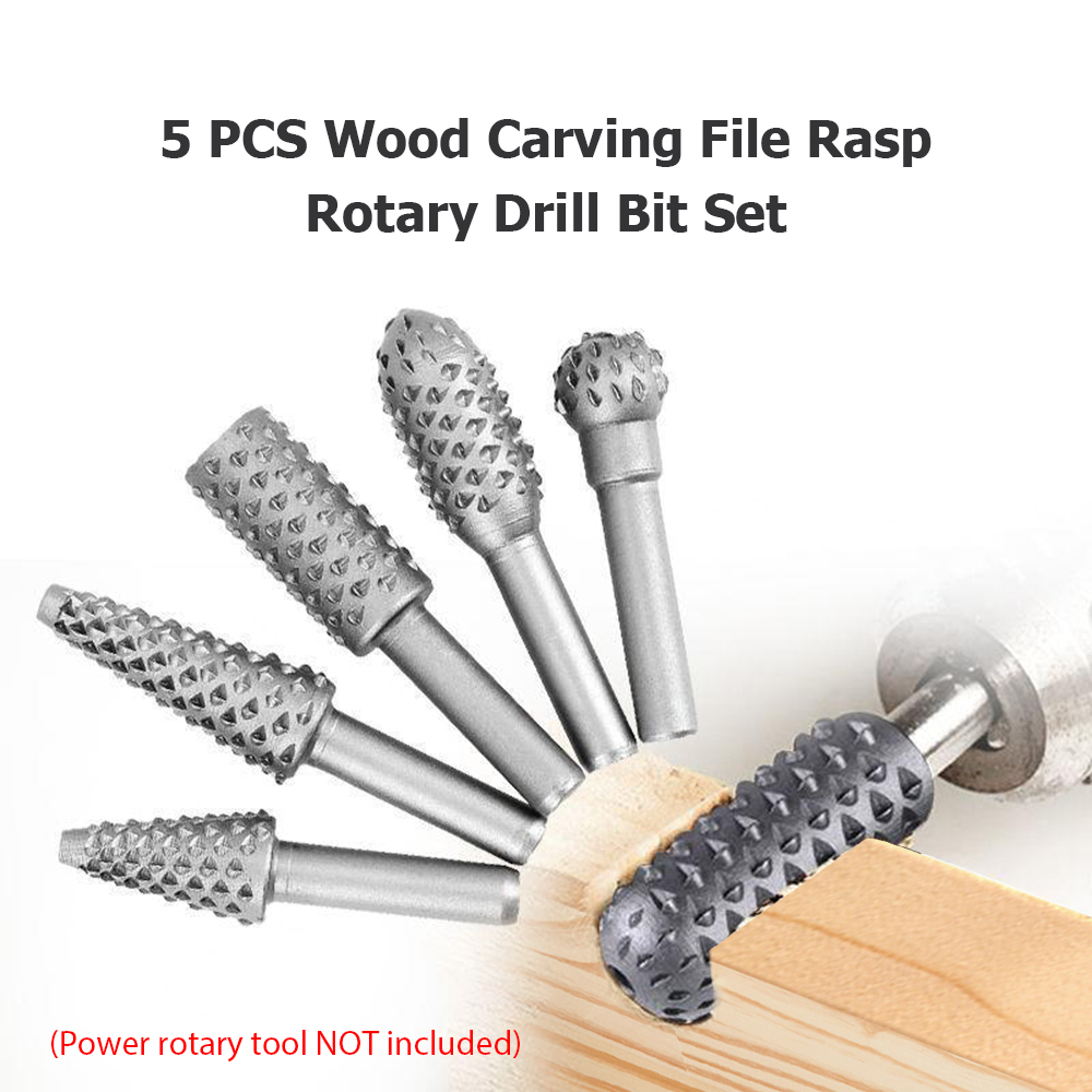 Woodworking Files - 5pcs Woodworking Rotary File Set, Wood-Plastic