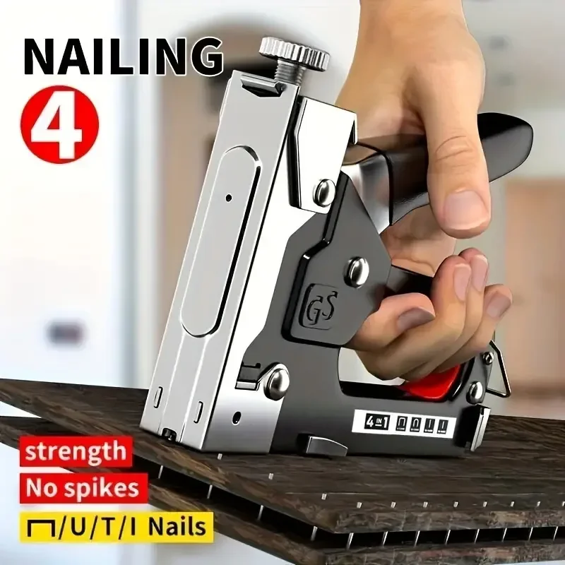Woodworking Nail Gun - Durable 4-in-1 multi-tool: carbon steel semi-automatic