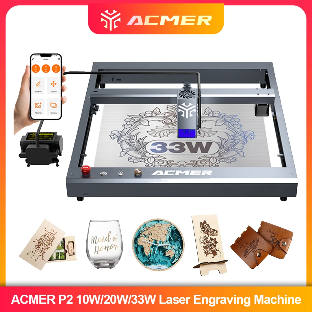 Woodworking Jobs - ACMER P2 Laser Engraver 33W 20W
