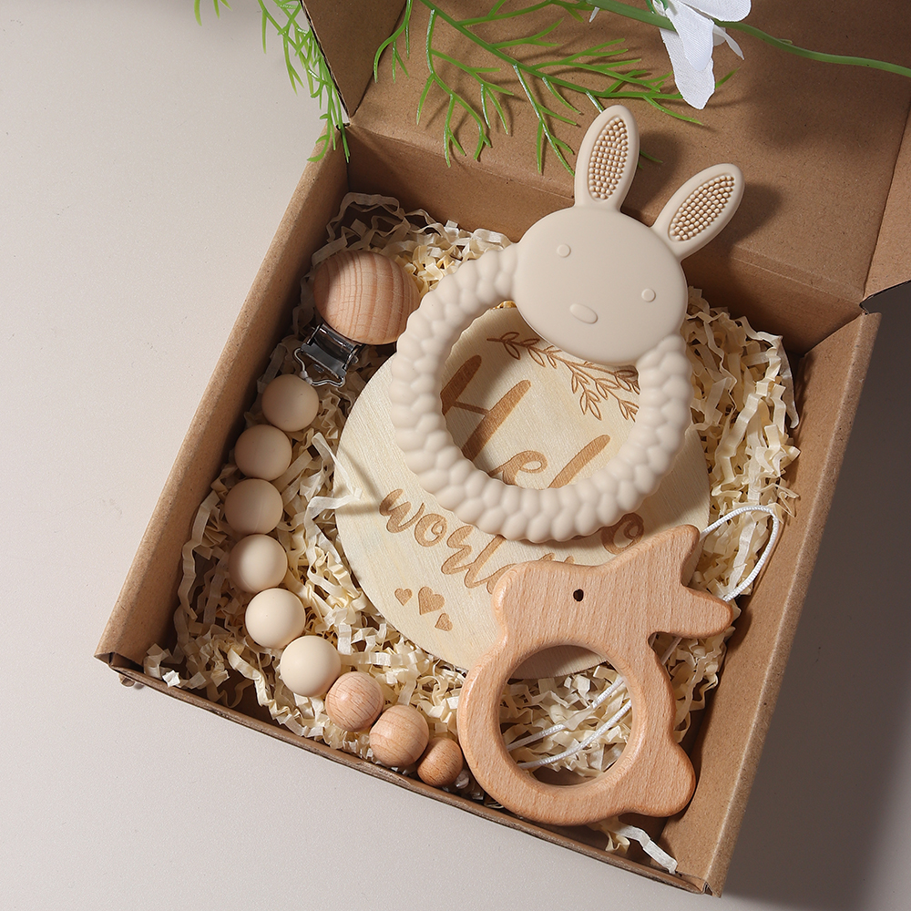 Woodworking Rabbet - New born baby gift set silicone