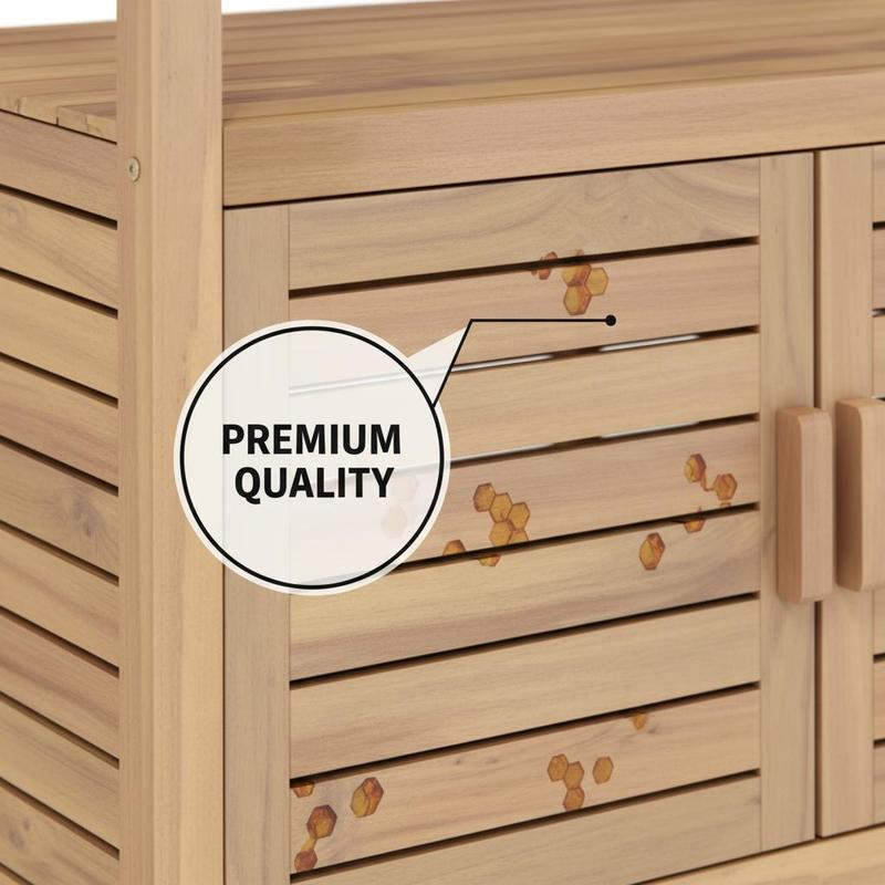 Outdoor Potting Bench Acacia W – Woodworking Work Table recenzja i cena