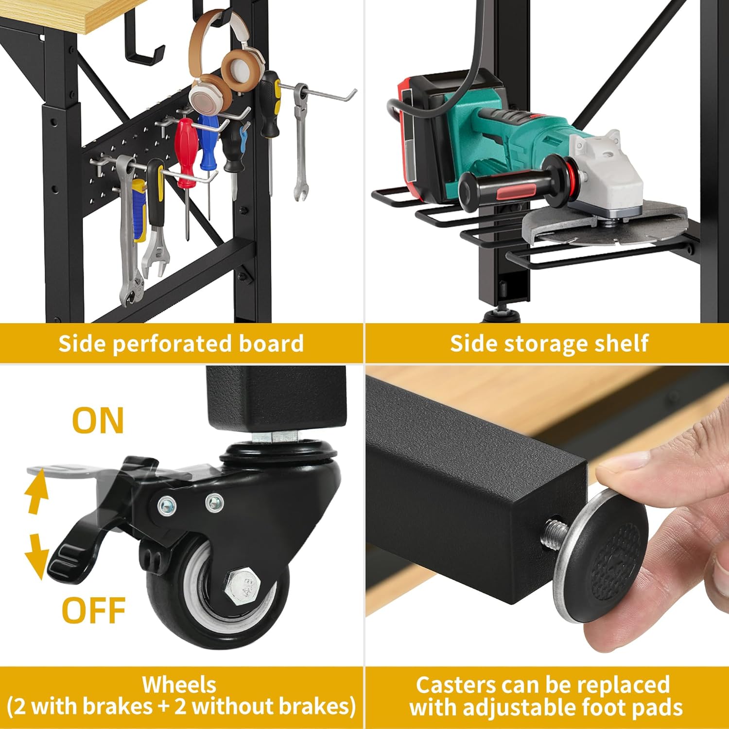 Work Bench With Wheels Pegboar – Woodworking Work Table recenzja i cena