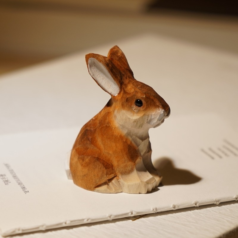 1PC Seated Bunny Hand Carved W – Woodworking Rabbet recenzja i cena