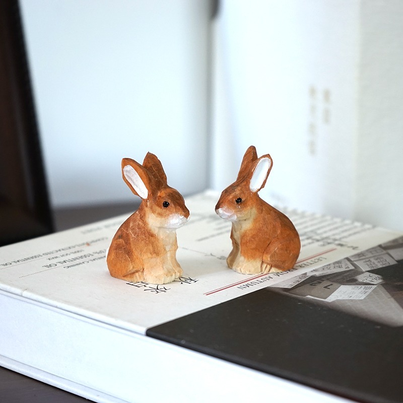 1PC Seated Bunny Hand Carved W – Woodworking Rabbet recenzja i cena