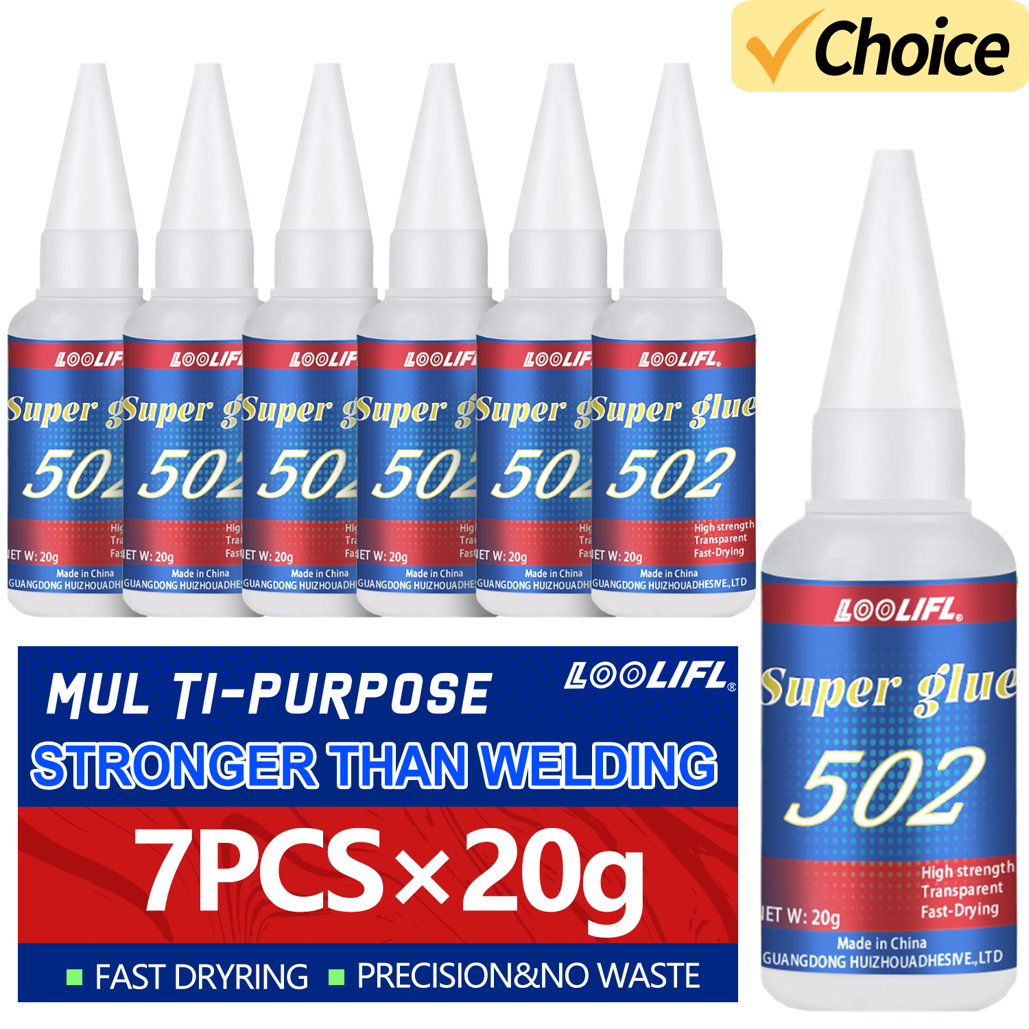 LOOLIFL 1-7pcs 502 Super Glue  – Woodworking Quick Glue recenzja i cena
