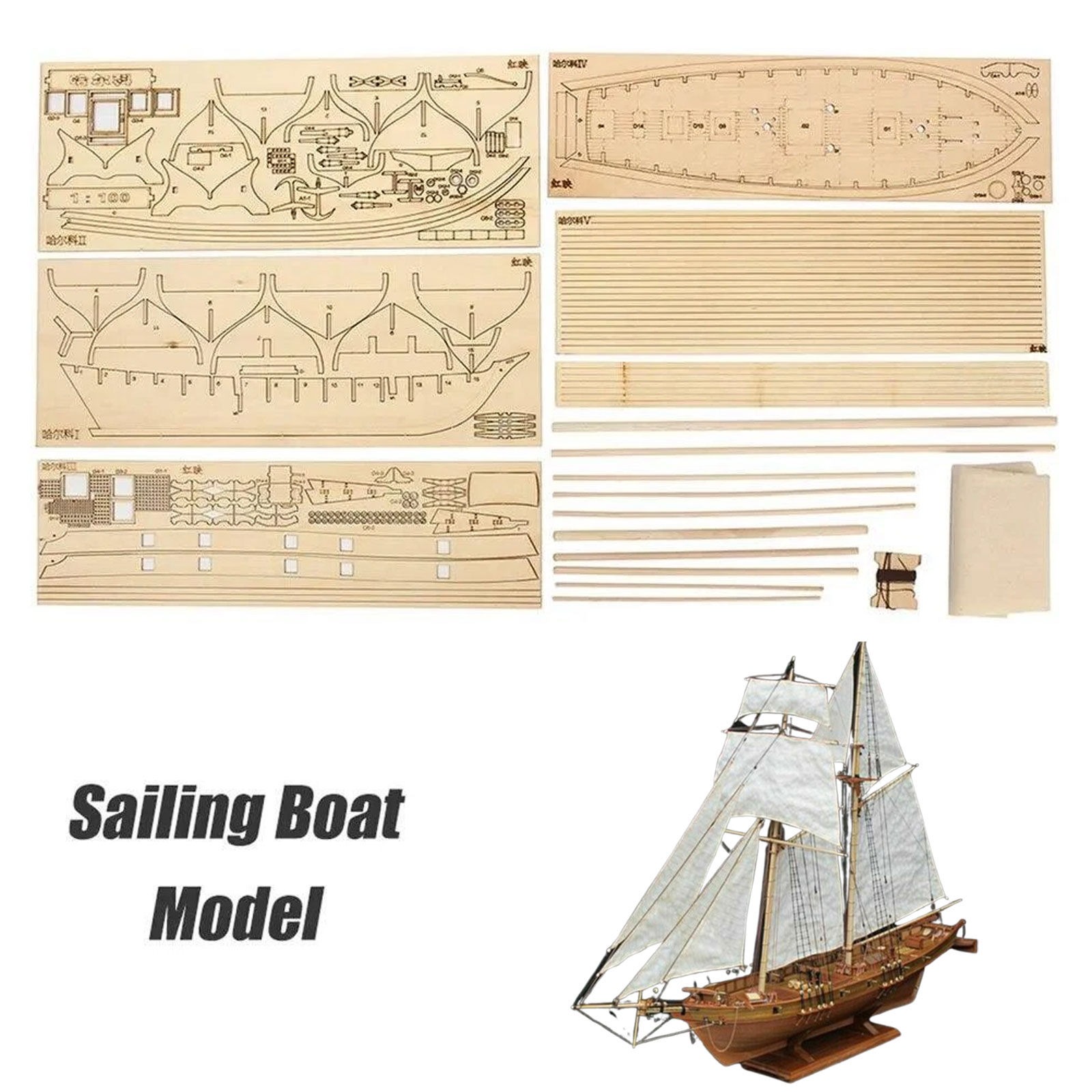 【Halcon Sailboat Wooden Model  – Woodworking Jobs recenzja i cena
