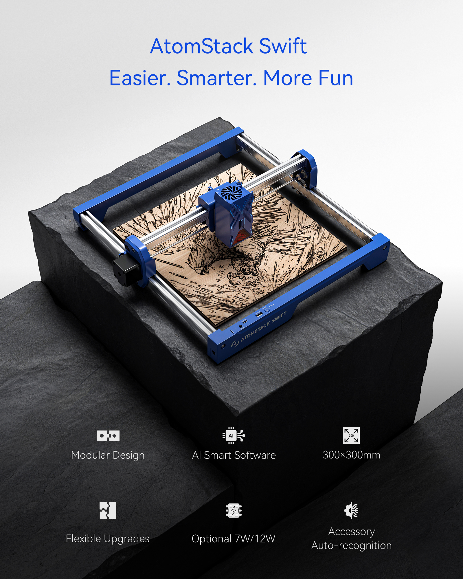ATOMSTACK Swift 7W Portable La – Woodworking Jobs recenzja i cena